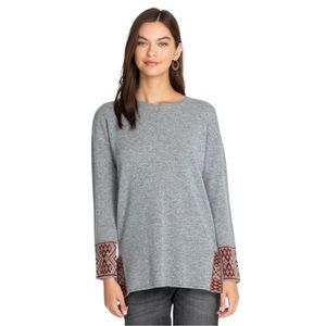 FLASH SALE! Johnny Was Winona Pullover Gray Cashmere Tunic Sweater
